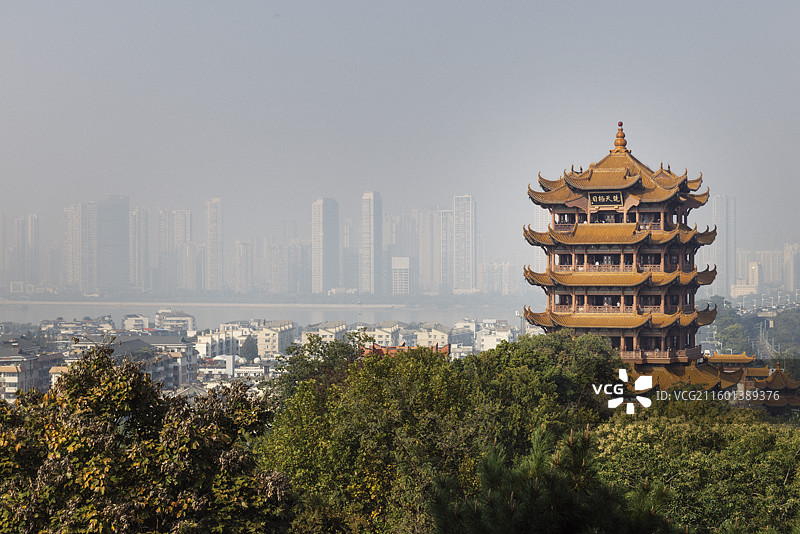 晨光中的武汉黄鹤楼图片素材
