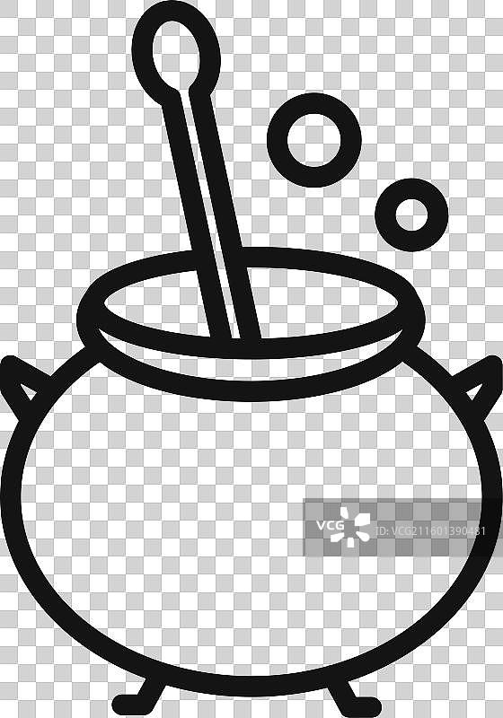 黑色和白色的坩埚图标轮廓集合图片素材