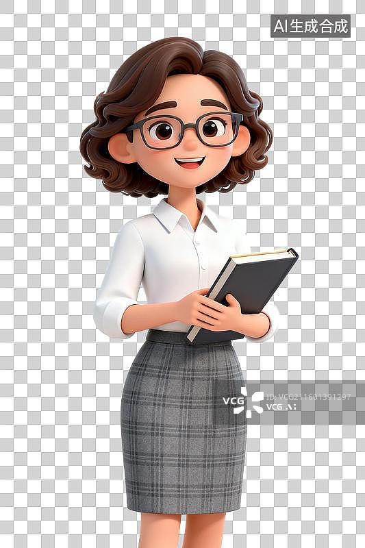 【AI数字艺术】穿着职业装手持笔记本的女性图片素材