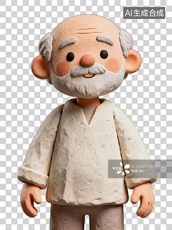 【AI数字艺术】可爱的老年男性人偶图片素材