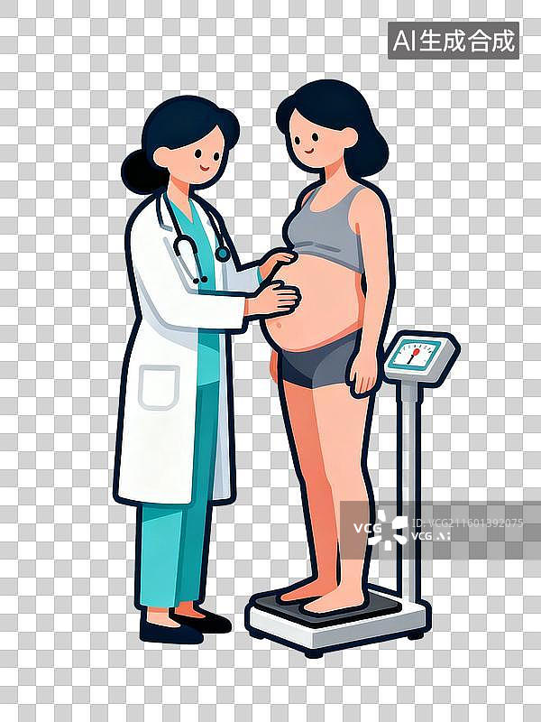 【AI数字艺术】孕妇接受医生的医疗检查图片素材
