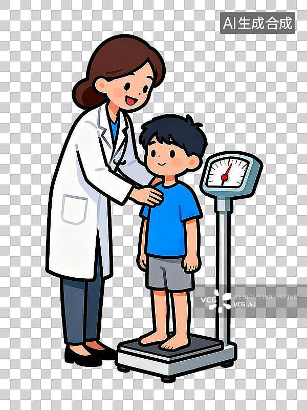 【AI数字艺术】医生给儿童检查健康图片素材