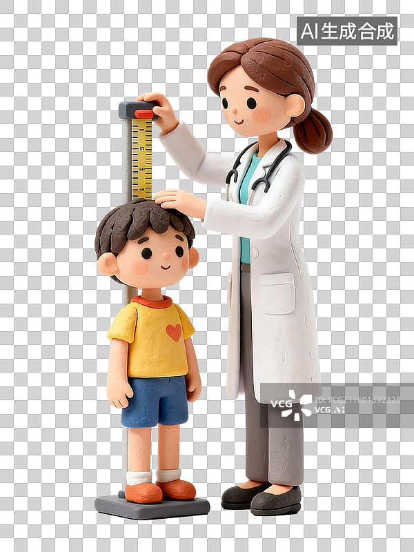 【AI数字艺术】医生给儿童测量身高图片素材