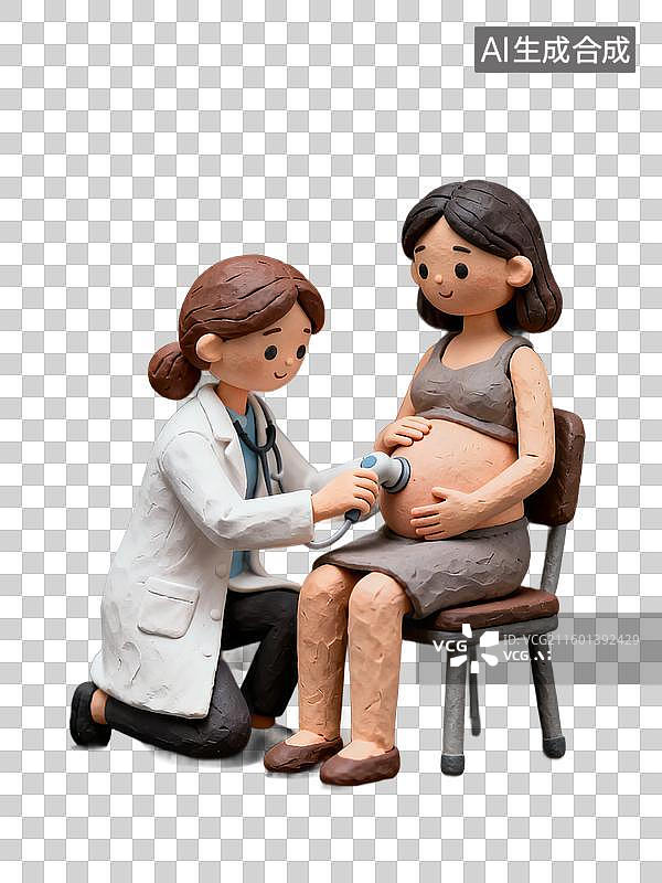 【AI数字艺术】孕妇接受产前检查图片素材