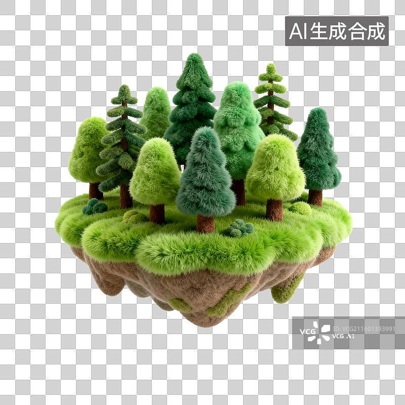 【AI数字艺术】绿色的森林图片素材