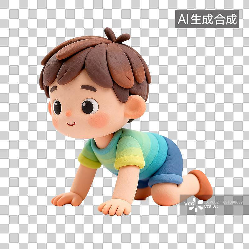 【AI数字艺术】地上爬行的宝宝图片素材