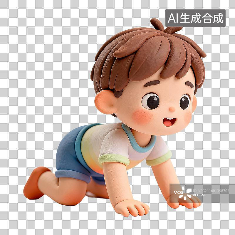 【AI数字艺术】地上爬行的宝宝图片素材