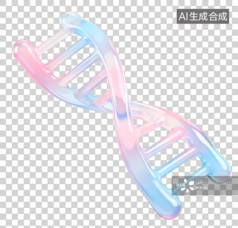 【AI数字艺术】三维渲染的DNA双螺旋结构图片素材