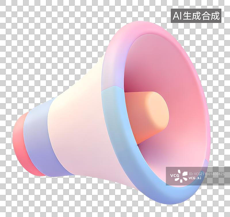 【AI数字艺术】彩色3D立体扩音器图示图片素材