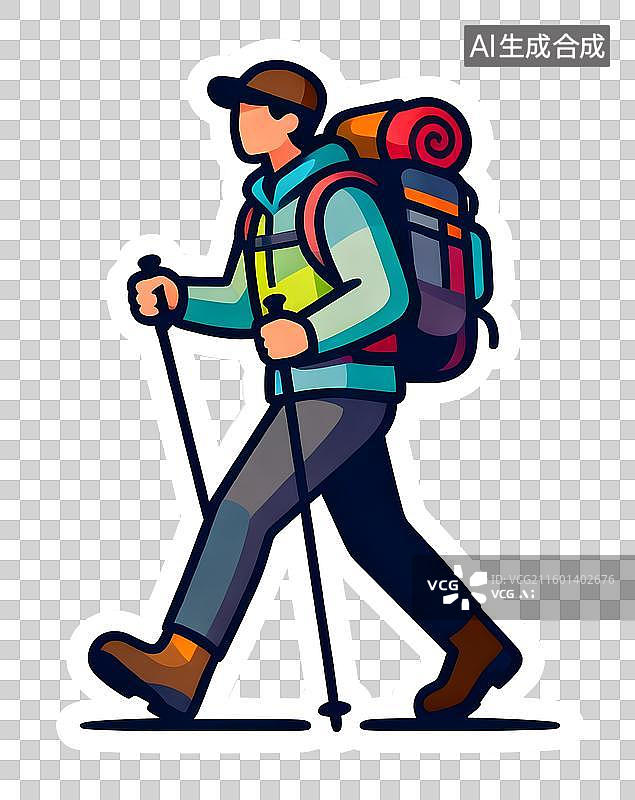 【AI数字艺术】户外徒步旅行的男子图片素材