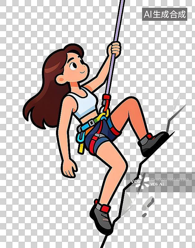 【AI数字艺术】女性户外攀岩运动图片素材
