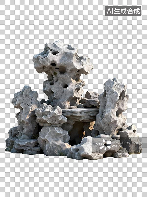 【AI数字艺术】精美传统中式假山图片素材