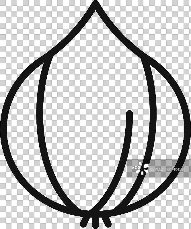 洋葱图标轮廓集合，黑色和白色图片素材