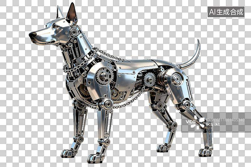 【AI数字艺术】机械构造的科技感狗狗图片素材