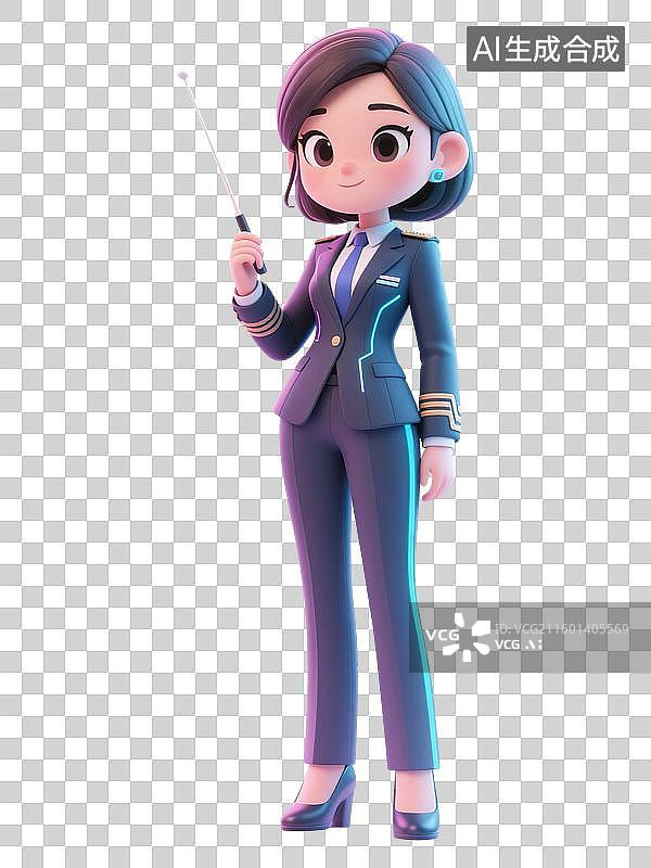 【AI数字艺术】mbti理论职业心理性格测试16种人格类型分析家NT型外向ENTJ指挥官3D角色形象模型插画透明背景图片素材