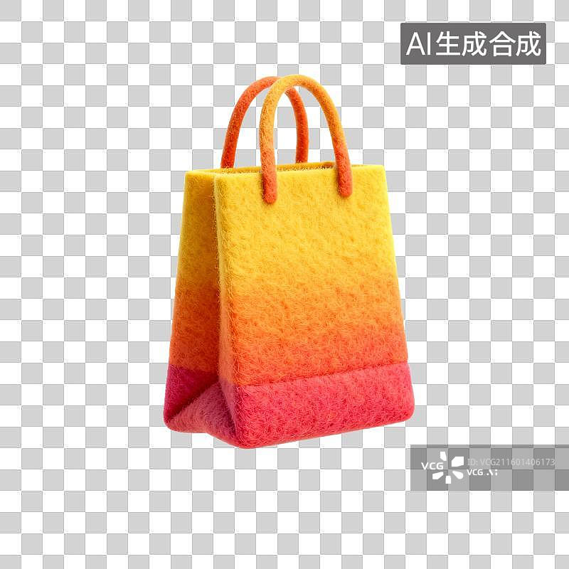 【AI数字艺术】毛毡风格的购物袋图片素材