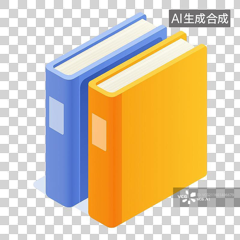 【AI数字艺术】蓝色和橙色文件夹并排图片素材