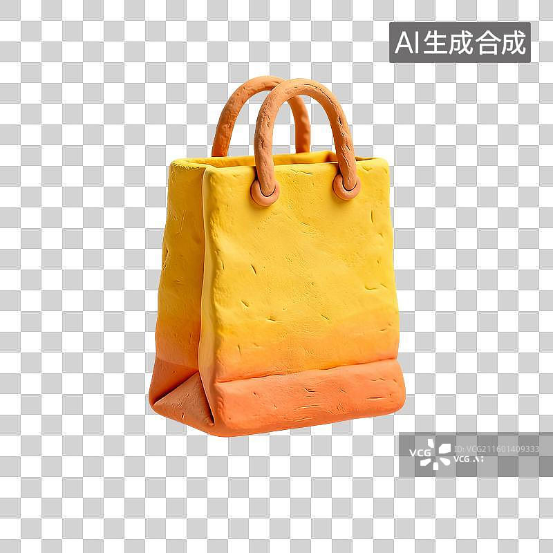 【AI数字艺术】粘土风格的购物袋图片素材
