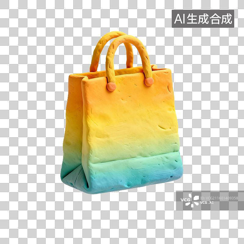 【AI数字艺术】粘土风格的购物袋图片素材
