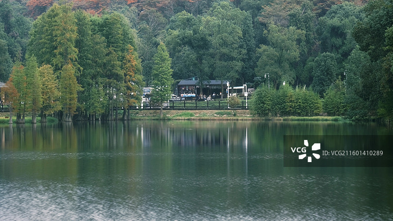 九真山连理湖秋色图片素材