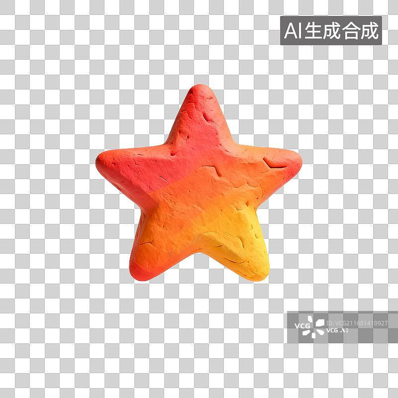 【AI数字艺术】粘土多彩星星图片素材