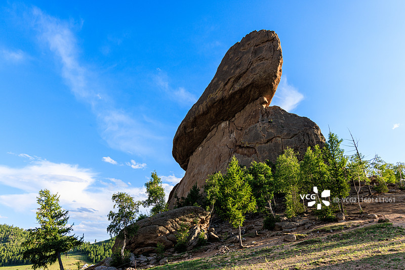蒙古国乌兰巴托特日勒吉国家公园乌龟石图片素材