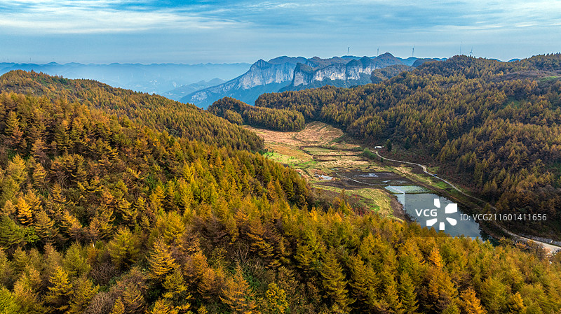 湖北恩施大山顶女儿胡秋色美图片素材