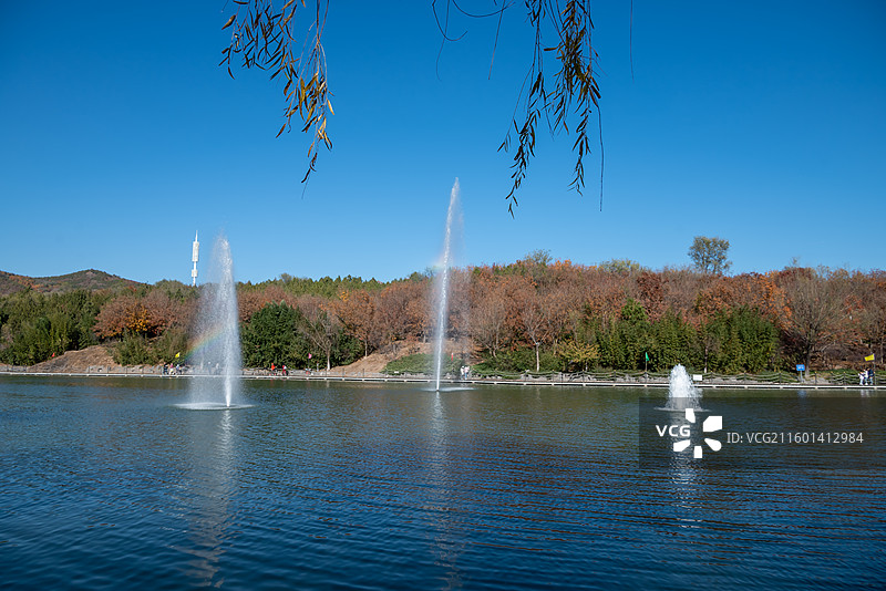 北宫森林公园小江南，湖光亭影醉游人图片素材