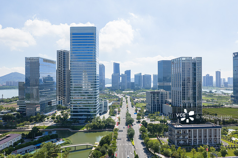 广州市南沙区明珠湾灵山岛尖CBD城市风光图片素材