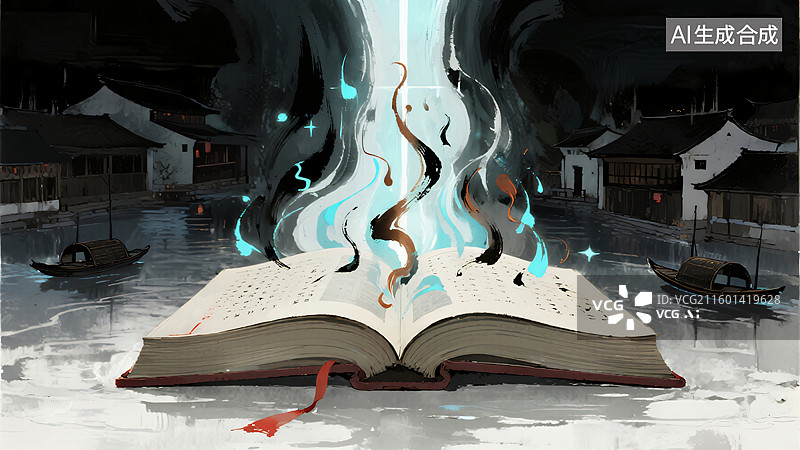 【AI数字艺术】墨韵启明：思想的觉醒图片素材