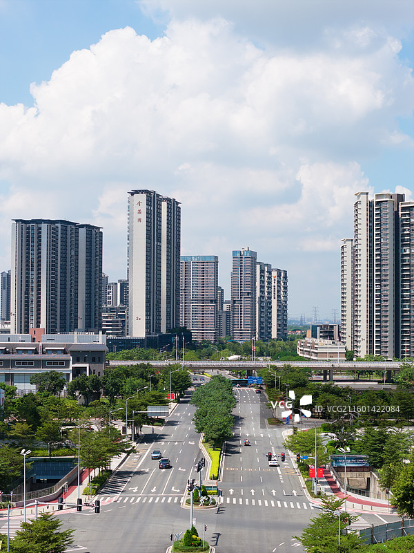 广州市南沙区明珠湾灵山岛尖CBD城市风光图片素材