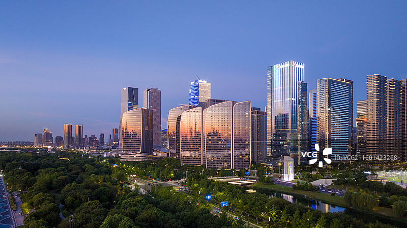 杭州钱江世纪城夜景图片素材