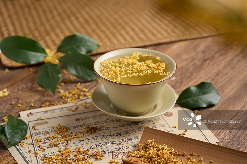 桂花茶香，书香雅韵图片素材