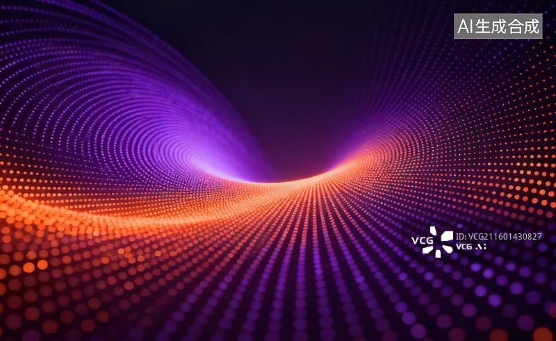 【AI数字艺术】霓虹粒子波图片素材