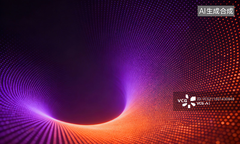 【AI数字艺术】霓虹粒子波图片素材