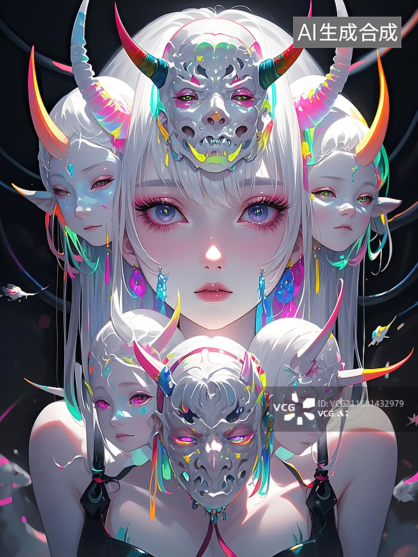 【AI数字艺术】梦幻恶魔少女的盛宴图片素材