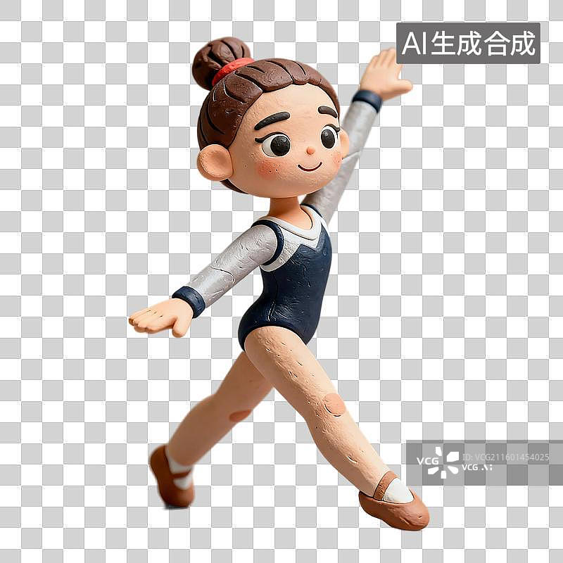 【AI数字艺术】一位体操女孩的优美动作图片素材