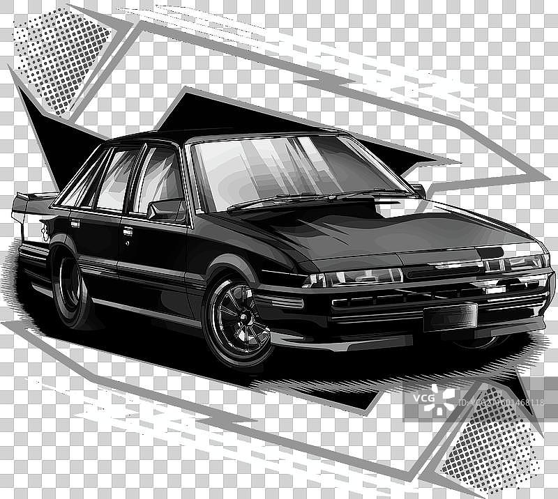 带有灰色条纹的黑色直线加速赛车图片素材