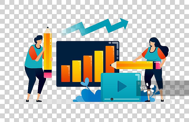 绘制柱状图的业务图片素材