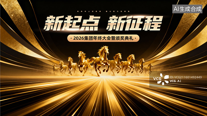 【AI数字艺术】科技风2026年会模板图片素材