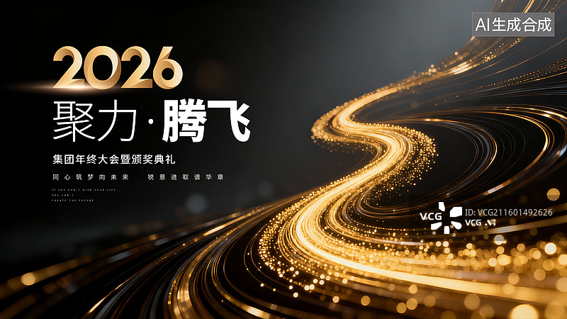 【AI数字艺术】科技风2026年会模板图片素材