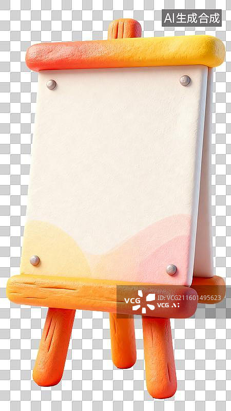 【AI数字艺术】3D卡通粘土风商务办公用品书架图片素材