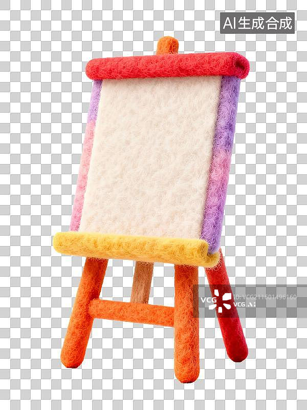 【AI数字艺术】3D卡通毛毡商务办公用品画板图片素材