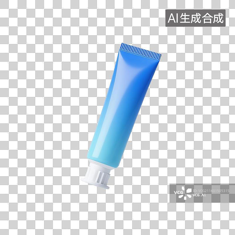 【AI数字艺术】3D渲染，牙膏，洗面奶，药膏，护手霜，包装，免抠元素图片素材