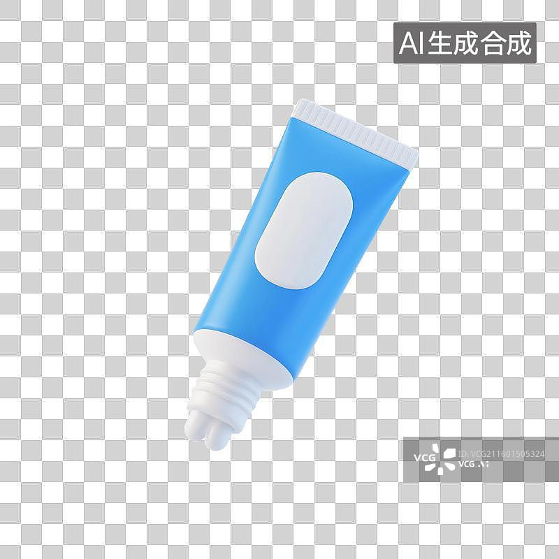 【AI数字艺术】3D渲染，牙膏，洗面奶，药膏，护手霜，包装，免抠元素图片素材