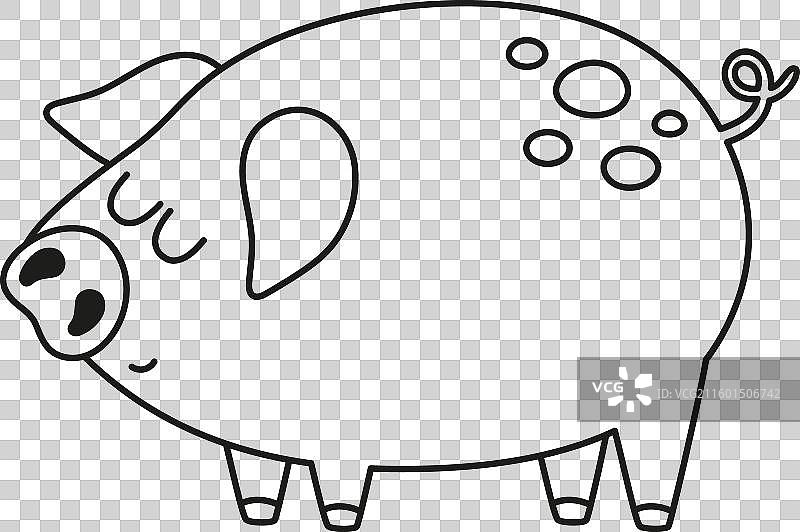 轮廓猪的轮廓图图片素材