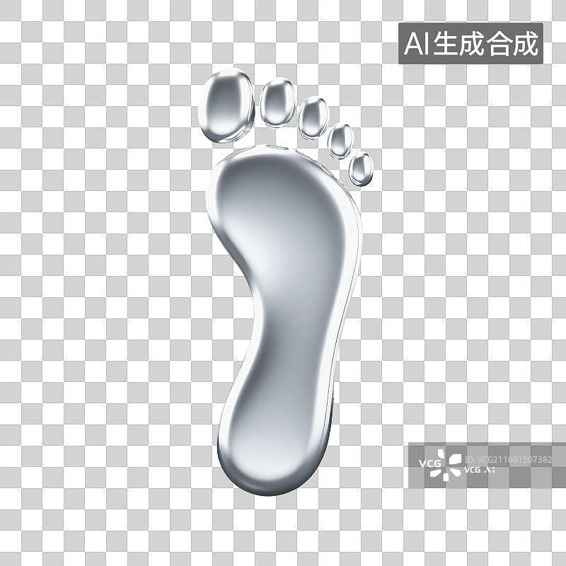 【AI数字艺术】3D渲染，足迹，脚印，徒步旅行，路线，图形图标，免抠元素图片素材