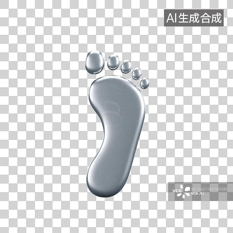 【AI数字艺术】3D渲染，足迹，脚印，徒步旅行，路线，图形图标，免抠元素图片素材