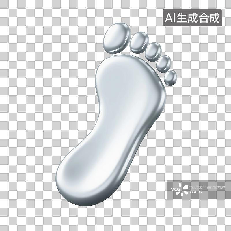 【AI数字艺术】3D渲染，足迹，脚印，徒步旅行，路线，图形图标，免抠元素图片素材