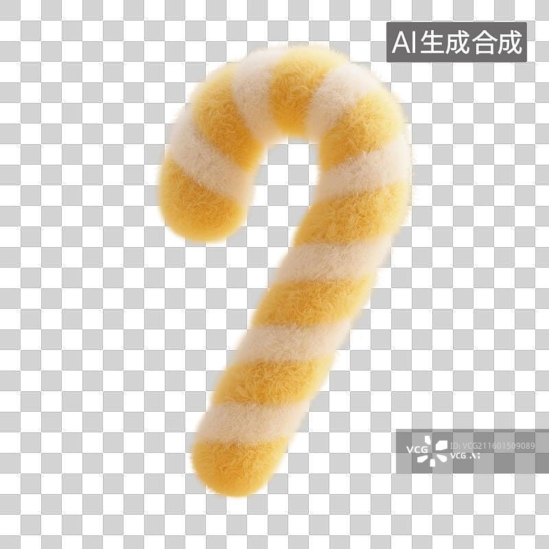 【AI数字艺术】3D渲染，羊毛毡质感，拐杖糖，圣诞节糖果，食物，食品，冬季，促销，免抠素材图片素材